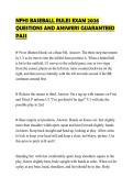 NFHS BASEBALL RULES EXAM 2026 QUESTIONS AND ANSWERS GUARANTEED PASS