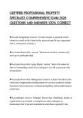 CERTIFIED PROFESSIONAL PROPERTY SPECIALIST COMPREHENSIVE EXAM 2026 QUESTIONS AND ANSWERS 100&percnt; CORRECT