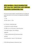 NFHS BASEBALL RULES EXAMINATION TEST 2026 FULL QUESTIONS AND VERIFIED SOLUTIONS GUARANTEED PASS