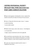 CERTIFIED PROFESSIONAL PROPERTY SPECIALIST FINAL PAPER 2026 EXAM Q&A STUDY GUIDE COMPLETE SOLUTIONS
