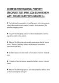 CERTIFIED PROFESSIONAL PROPERTY SPECIALIST TEST BANK 2026 EXAM REVIEW WITH SOLVED QUESTIONS GRADED A&plus;