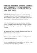 CERTIFIED PROSTHETIC ORTHOTIC ASSISTANT EXAM SCRIPT 2026 COMPREHENSIVE EXAM Q&A STUDY GUIDE