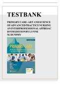 Test Bank for Primary Care&colon; The Art and Science of Advanced Practice Nursing &ndash; An Interprofessional Approach 5th Edition