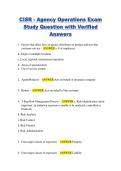 CISR - Agency Operations Exam  Study Question with Verified  Answers