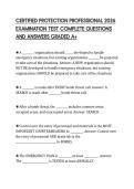 CERTIFIED PROTECTION PROFESSIONAL 2026 EXAMINATION TEST COMPLETE QUESTIONS AND ANSWERS GRADED A&plus;