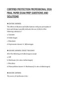 CERTIFIED PROTECTION PROFESSIONAL 2026 FINAL PAPER EXAM PREP QUESTIONS AND SOLUTIONS