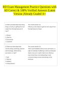 RD Exam Management Practice Questions with All Correct & 100&percnt; Verified Answers &vert;Latest Version &vert;Already Graded A&plus; 