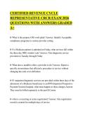 CERTIFIED REVENUE CYCLE REPRESENTATIVE CRCR EXAM 2026 QUESTIONS WITH ANSWERS GRADED A&plus;