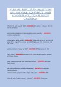 NURS 5461 Final Exam &lpar;2026 Edition&rpar; &ndash; Complete Questions & Verified Solutions &vert; A&plus; Graded