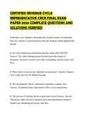 CERTIFIED REVENUE CYCLE REPRESENTATIVE CRCR FINAL EXAM PAPER 2026 COMPLETE QUESTIONS AND SOLUTIONS VERIFIED