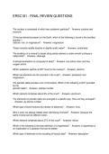 ERSC181 - FINAL REVIEW QUESTIONS