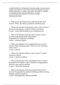 CERTIFIED STROKE REHABILITATIONSPECIALIST CSRS EXAMSCRIPT2026COMPLETE QUESTIONS ANDSOLUTIONS