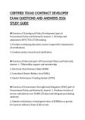 CERTIFIED TEXAS CONTRACT DEVELOPER EXAM QUESTIONS AND ANSWERS 2026 STUDY GUIDE