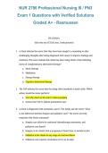 NUR 2790 Professional Nursing III &lpar;PN3&rpar; Exam 1 &ndash; Questions with Verified Solutions &ndash; Graded A&plus; &ndash; Rasmussen &lpar;2026&sol;2027&rpar;