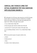 CERVICAL AND THORACIC SPINE TEST ACTUAL EXAMINATION TEST 2026 QUESTIONS WITH SOLUTIONS GRADED A&plus;