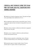 CERVICAL AND THORACIC SPINE TEST EXAM PREP TEST BANK 2026 FULL QUESTIONS WITH VERIFIED ANSWERS