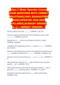 Class C Water Operator License EXAM QUESTIONS WITH CORRECT SOLUTIONS&vert;&vert;100&percnt; GUARANTEED PASS&vert;&vert;UPDATED 2026&sol;2027 SYLLABUS&vert;&vert;ALREADY GRADED A&plus;&vert;&vert;<<NEWEST VERSION>>