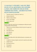 CA QAL&sol;QAC CATEGORY F AQUATIC PREP  EXAM ACTUAL QUESTIONS AND ANSWERS -  LATEST AND COMPLETE UPDATE WITH  VERIFIED SOLUTIONS &ndash; ASSURED PASS WITH  ISTANT DOWNLOAD PDF&period;