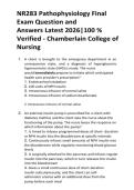 NR283 Pathophysiology Final Exam Question and Answers Latest 2026&vert;100 &percnt; Verified - Chamberlain College of Nursing