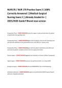 NUR170 &sol; NUR 170 Practice Exam 2 &vert;100&percnt;  Correctly Answered &vert;&vert;Medical-Surgical  Nursing Exam 2 &vert;&vert;Already Graded A&plus; &vert;  2025&sol;2026 Guide&excl;&excl;&excl;Brand new version