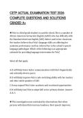 CETP ACTUAL EXAMINATION TEST 2026 COMPLETE QUESTIONS AND SOLUTIONS GRADED A&plus;