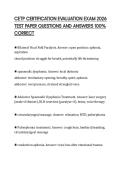 CETP CERTIFICATION EVALUATION EXAM 2026 TEST PAPER QUESTIONS AND ANSWERS 100&percnt; CORRECT