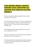 CFCM CERTIFIED FEDERAL CONTRACT MANAGER ACTUAL EXAM PAPER 2026 QUESTIONS WITH COMPLETE SOLUTIONS GRADED A&plus;