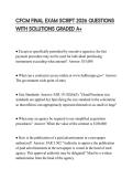 CFCM FINAL EXAM SCRIPT 2026 QUESTIONS WITH SOLUTIONS GRADED A&plus;