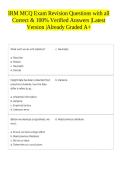IRM MCQ Exam Revision Questions with all Correct & 100&percnt; Verified Answers &vert;Latest Version &vert;Already Graded A&plus; 