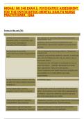 NR548&sol; NR 548 EXAM 1&colon; PSYCHIATRIC ASSESSMENT  FOR THE PSYCHIATRIC-MENTAL HEALTH NURSE  PRACTITIONER -Q&A 