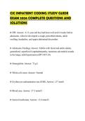 CIC INPATIENT CODING STUDY GUIDE EXAM 2026 COMPLETE QUESTIONS AND SOLUTIONS