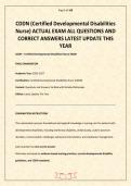 CDDN &lpar;Certified Developmental Disabilities Nurse&rpar; ACTUAL EXAM ALL QUESTIONS AND CORRECT ANSWERS LATEST UPDATE THIS YEAR