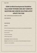 CDDN &lpar;Certified Developmental Disabilities Nurse&rpar; ACTUAL EXAM