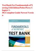 Test Bank for Fundamentals of Nursing 11th Edition By Patricia Potter&comma; Anne Perry&comma; Patricia Stockert&comma; Amy Hall &vert; 9780323810340 &vert; &vert; Chapter 1-50 &vert; Complete Questions and Answers A&plus;