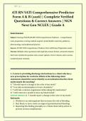 ATI RN VATI Comprehensive Predictor  Form A & B &lpar;2026&rpar; &vert; Complete Verified  Questions & Correct Answers &vert; NGN  Next Gen NCLEX &vert; Grade A 