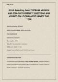 NCAA Recruiting Exam TESTBANK VERSION A&B 2026-2027 COMPLETE QUESTIONS AND VERIFIED SOLUTIONS LATEST UPDATE THIS YEAR