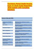 Psychiatric Mental Health Nursing  Exam &num;1 Study Guide Disparities  2026 Update with Complete  Solutions
