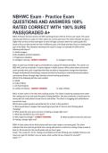 NBHWC Exam - Practice Exam QUESTIONS AND ANSWERS 100&percnt; RATED CORRECT WITH 100&percnt; SURE PASS&vert;GRADED A&plus;
