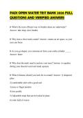 PADI OPEN WATER TEST BANK 2026 FULL QUESTIONS AND VERIFIED ANSWERS