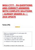 WGU C777 - PA QUESTIONS AND CORRECT ANSWERS WITH COMPLETE SOLUTIONS