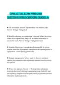 CIPM ACTUAL EXAM PAPER 2026 QUESTIONS WITH SOLUTIONS GRADED A&plus;