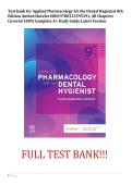 Test bank for Applied Pharmacology for the Dental Hygienist 8th Edition Author&colon;Haveles ISBN&colon;9780323595391&comma; All Chapters Covered 100&percnt; Complete A&plus; Study Guide Latest Version