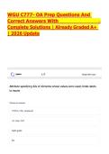 WGU C777- OA Prep Questions And Correct Answers With Complete Solutions &lowbar; Already Graded A&plus;