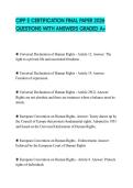 CIPP E CERTIFICATION FINAL PAPER 2026 QUESTIONS WITH ANSWERS GRADED A&plus;