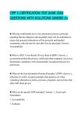 CIPP E CERTIFICATION TEST BANK 2026 QUESTIONS WITH SOLUTIONS GRADED A&plus;