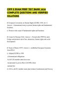 CIPP E EXAM PREP TEST BANK 2026 COMPLETE QUESTIONS AND VERIFIED SOLUTIONS
