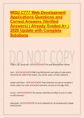WGU C777 Web Development Applications Questions and Correct Answers
