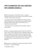 CIPP-E EXAMINATION TEST 2026 QUESTIONS WITH ANSWERS GRADED A&plus;