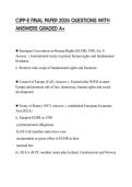 CIPP-E FINAL PAPER 2026 QUESTIONS WITH ANSWERS GRADED A&plus;