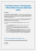 Club Pilates Instructor Training Program  &mdash; Official Written Final Exam &lpar;2026&rpar; latest  update 